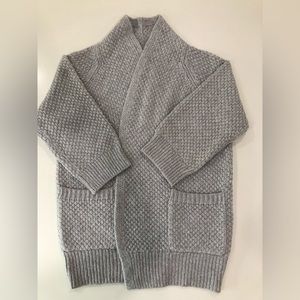 Vince Popcorn Knit Wool Blend Cardigan Gray Open Front